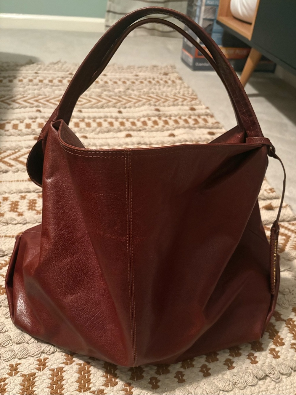 Brandon Blackwood Large Brown Leather Hobo Bag - Picture 10 of 14